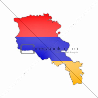 map and flag of armenia