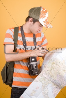 tourist with map