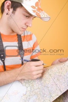 tourist with map