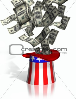 Uncle Sam collecting taxes