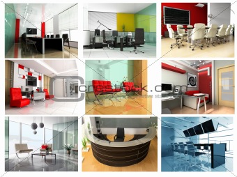 Collection of images of modern office