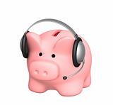 Piggy bank and headphone