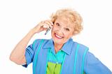 Happy Senior Lady on Cellphone