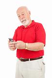 Senior Man - Texting Frustration