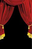 Open Red Theatrical Curtains