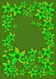 Green Flowers Frame. Vector Illustration.