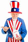 Uncle Sam Eats Chinese Takeout