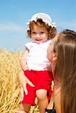 Toddler in wheat field