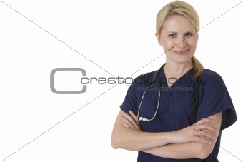 Attractive nurse with arms crossed