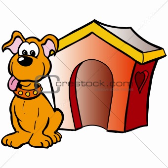 Dog with house