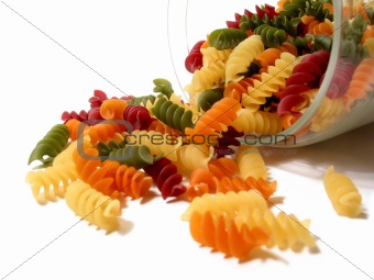 Colorful pasta jar