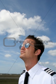 Pilot looking to the skies