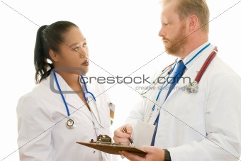 Two doctors in discussion
