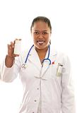 Female Ethnic Doctor with pharmaceuticals