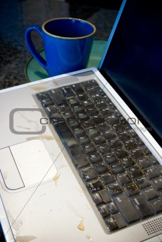 computer coffee spill laptop spilled crestock photograph apple