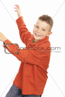 Boy playing and laughing
