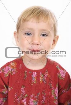 Little red angel girl portrait