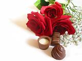 Rose bouquet with chocolates