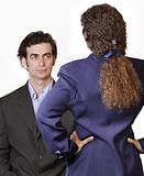 Businessman-woman confrontation