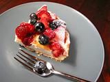 Slice of berry cake on a plate