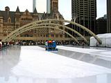 Zamboni on skating rink in Toronto