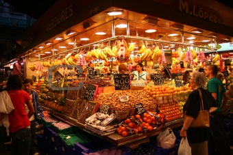 fruit market at night