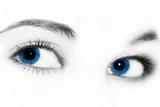Beautiful woman blue eyes
