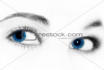 Beautiful woman blue eyes