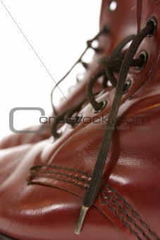 detail of leather boot