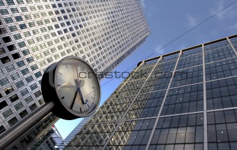 office building and clock