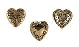 Vintage Brass Heart Buttons