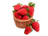 Strawberry basket on white
