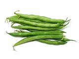 Green beans on white