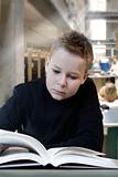 Young boy  reading