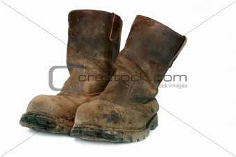Dirty Old  Builders Boots