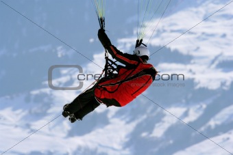 Close-up of a paraglider