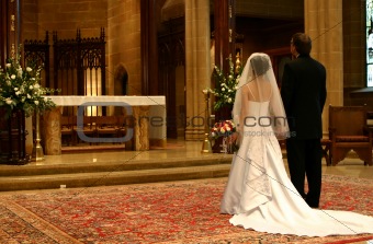 Bride and Groom at Altar (Closeup) 