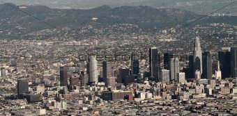 Downtown Los Angeles and holywood