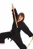 woman doing karate