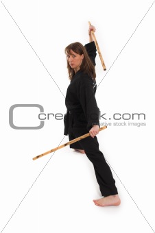 woman doing karate