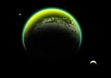 Green Planet and Moons