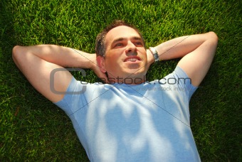 Man on grass