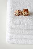White towels with seashell