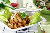 Chicken stripes with salad