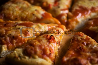 Pieces of cheese pizza