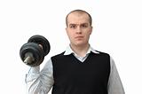 Man with dumbbell