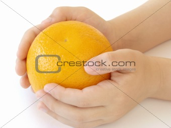 hands with orange