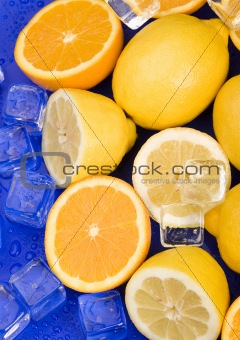 Lemons with ice cubes