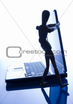 Computer with figure