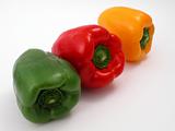 Fresh peppers on a white background